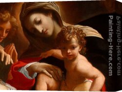 Carracci Canvas Paintings - The Dream of Saint Catherine of Alexandria [detail 1] by Lodovico Carracci